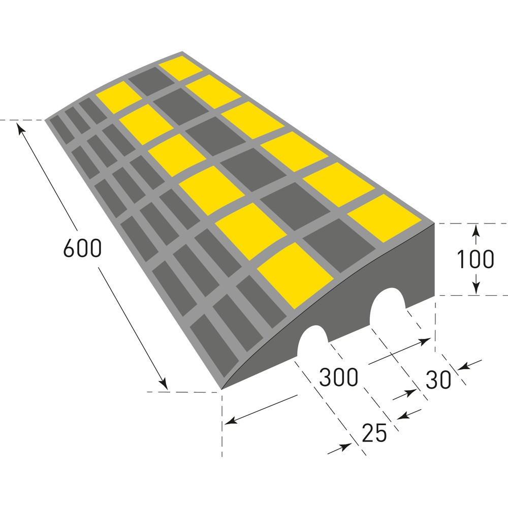 Produktabbildung Nr. 2: Curb Ramp, Hard Rubber, HxWxD 100 x 600 x 300 mm