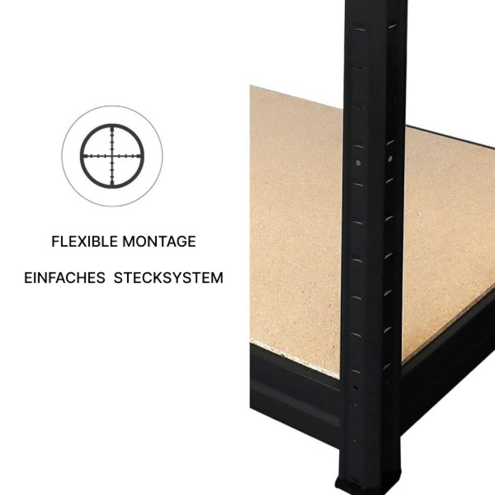 Produktabbildung Nr. 4: HEMMDAL heavy-duty rack type XXL, black – 177 x 200 x 60 cm – up to 2000 kg