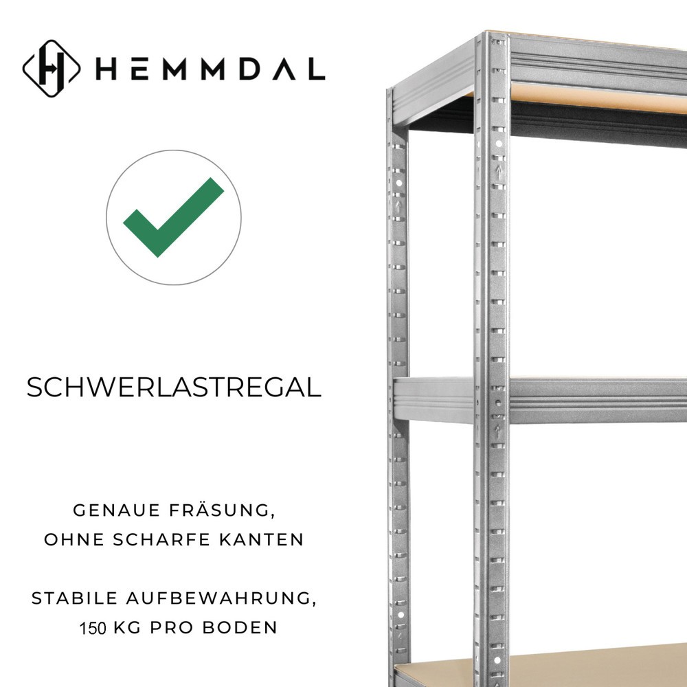 Produktabbildung Nr. 4: HEMMDAL heavy-duty rack type XS, graphite grey – 180 x 75 x 35 cm – up to 750 kg