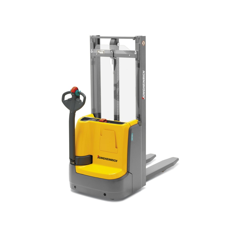 Product image: Jungheinrich EJC 112/ZZ electric high-lift stacker truck, two-stage telescopic mast, lift height 2,590 mm, load capacity 1,200 kg, proportional hydraulics, Aquamatic